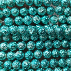6mm-12mm Electroplate Volcanic Rock Lava beads,Lava round Beads,Volcanic Rock lava Beads,15&quot; per strand