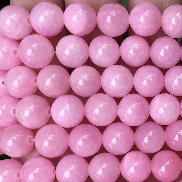 4mm-12mm Pink Jade Beads,Smooth Round Jade Beads,Mountain Jade Beads Wholesale Supply, 15 inch per strand