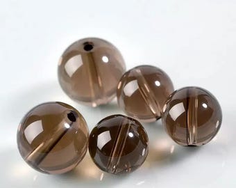 6mm-16mm Natural Smoky Quartz Smooth Round Beads, Smoky Quartz Loose beads wholesale supply.5 beads
