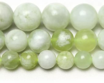 Green Jade Smooth Round  Beads, Green Chalcedony Beads Wholesale Supply, Jade bead,Chalcedony bead,15 inch per strand