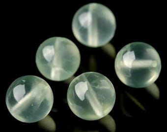 5 pcs 6mm-12mm Natural prehnite Smooth Round Beads, prehnite DIY Loose beads wholesale supply.5 beads
