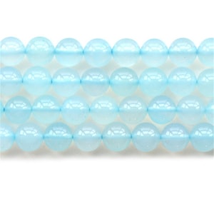4mm-12mm Natural and Smooth Round Blue Agate Beads,wholesale Agate Beads supply,15 inch Full Strand