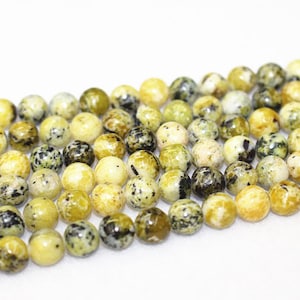 Natural Yellow Turquoise Round Beads,  4mm 6mm 8mm 10mm 12mm Natural Yellow Turquoise Round beads supply.15&quot; strand