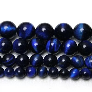 4mm-14mm Natural Blue Tiger&#39;s eye Gemstone Smooth Round Beads Wholeslae Supply, 15&#39;&#39; one strand