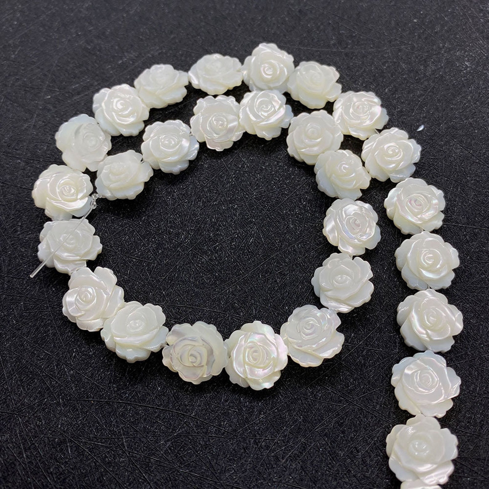 Natural Mother of Pearl Shell Flower Beads,white Shell Flower Beads ...