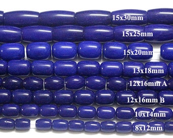 Perles de baril de lapis Lazuli, perles de lapis lazuli teintes, 15 pouces par brin