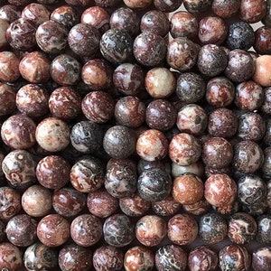 4mm-12mm Natural Red Leopard skin Jasper Gemstone Smooth Round Beads,Leopardskin Jasper Wholesale Beads Supply,15&#39;&#39; per strand