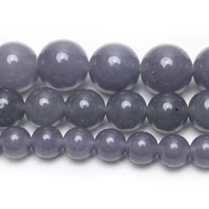 4mm-12mm Grey  Jade smooth round beads, Gray Beads Wholesale Supply, 15 inch per strand