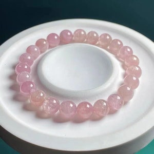 Natural Pink Tourmaline Beads Bracelet,7mm-11mm Pink Tourmaline Beaded Bracelet,Jewelry Gift Bracelet,wholesale bracelet supply