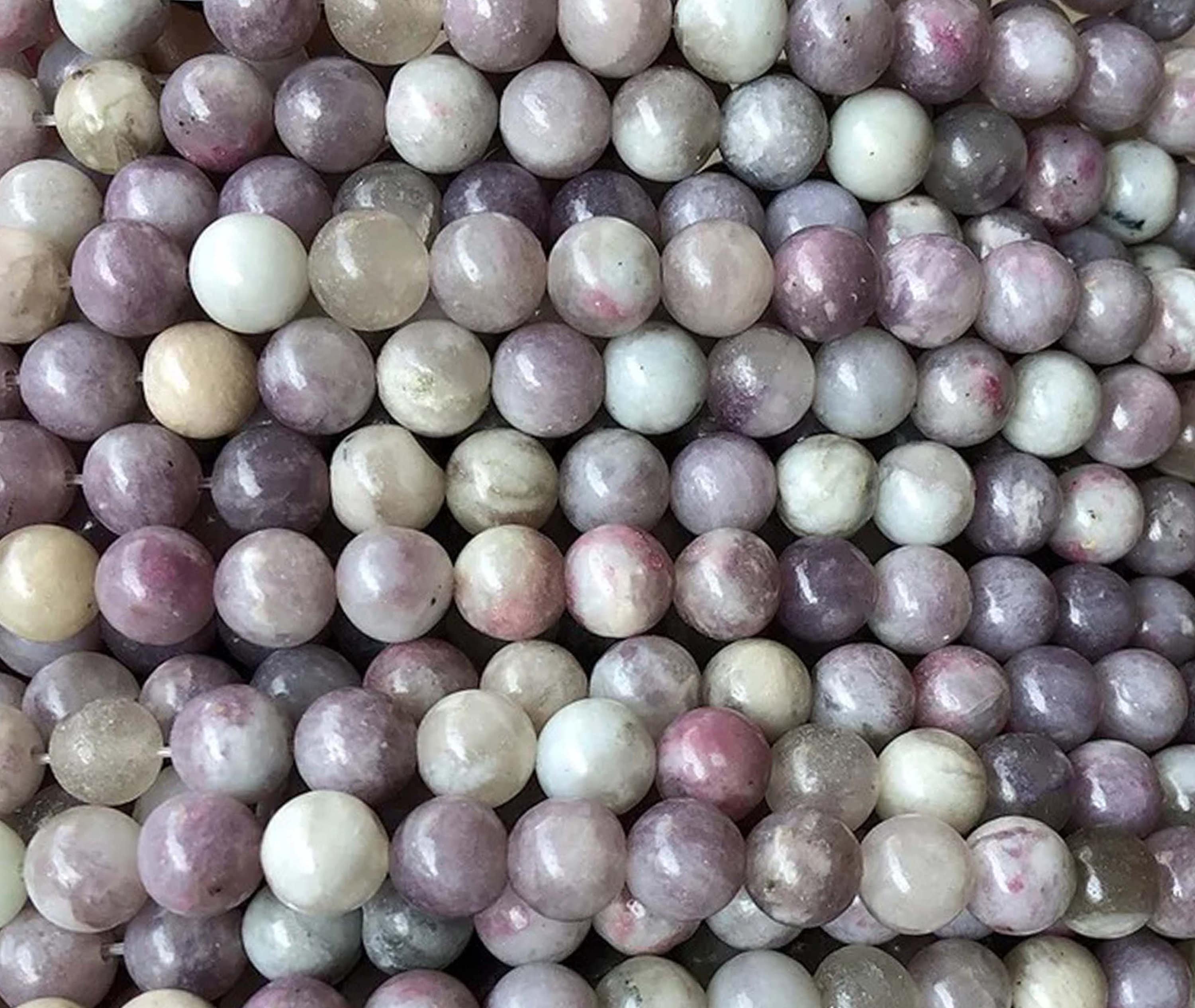 4mm12mm Natürliche Flieder Edelstein Glatte und Runde Perlen,Flieder