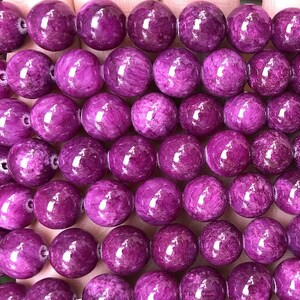 4mm-12mm Purple Jade Beads,Smooth Round Jade Beads,Mountain Jade Beads Wholesale Supply, 15 inch per strand