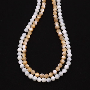Natural Shells Pearls Smooth Round beads,Shell Pearl beads,Mother Of Pearl Beads,one strand 15&quot;