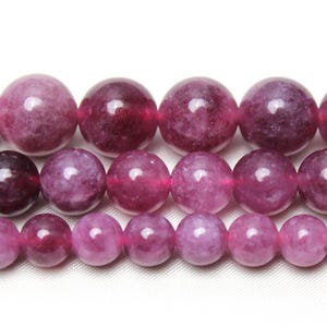 4mm-10mm Pink tourmaline Smooth Round Jade Beads, Pink tourmaline Beads Wholesale Supply, 15 inch per strand