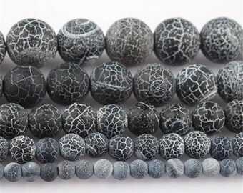 4mm-12mm Natural Smooth And Round Black Weathered Agate Beads,wholesale Agate Beads supply,15 inch Full Strand