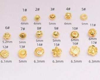 100 pcs 18K Gold Spacer Beads Round Bead Caps Spacers Beads Charms,For Jewelry DIY bracelet and necklace accessories
