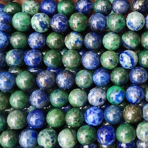 4mm-12mm Phoenix Lapis Lazuli gemstone smooth round beads, Lapis Lazuli Beads Bulk Supply, 15&#39;&#39; one strand