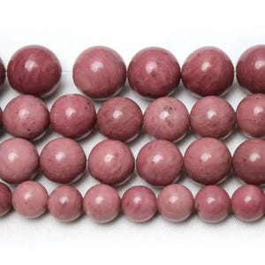 4mm-12mm Natural AAAAA Pink Rhodonite Gemstone Round Beads, Pink Rhodonite Beads Supply,15&#39;&#39; one strand