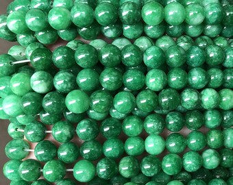 4mm-12mm Green Jade Beads,Smooth Round Jade Beads, Jade Beads Wholesale Supply, 15 inch per strand