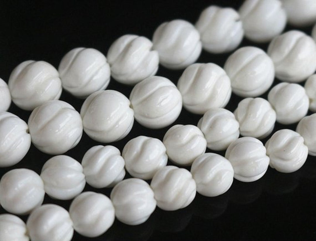 Natural White Tridacna Carved Round Beads,wholesale Beads,white Shell ...