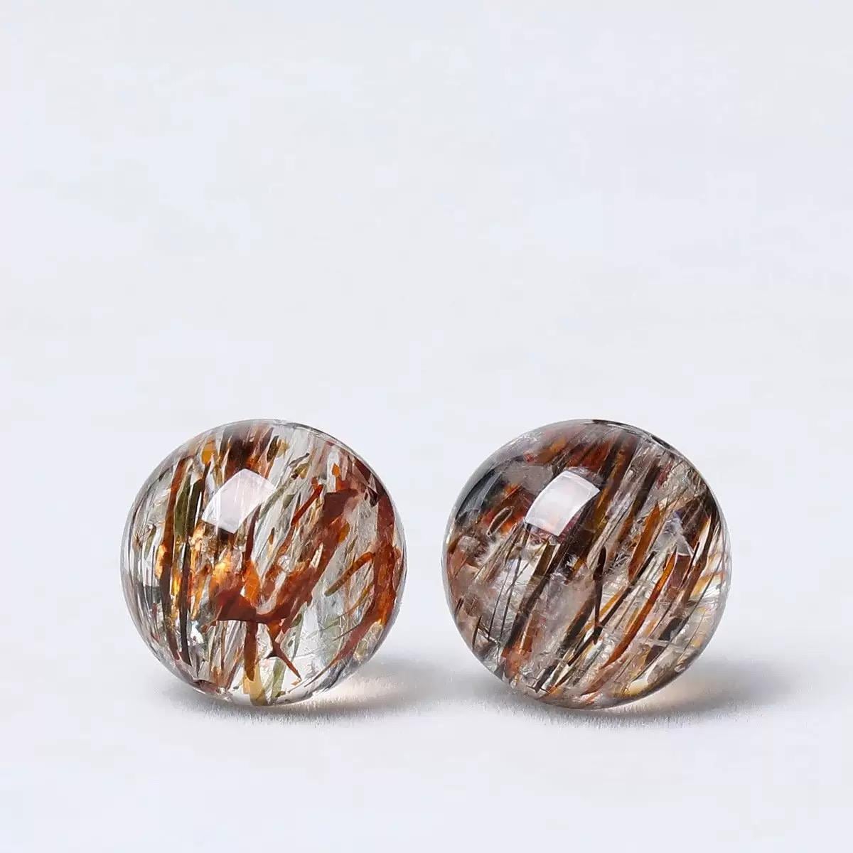 6mm-14mm Natural AAAAAAA Black Golden Super Seven Smooth Round Beads, Super 7 Loose beads wholesale supply.5 beads