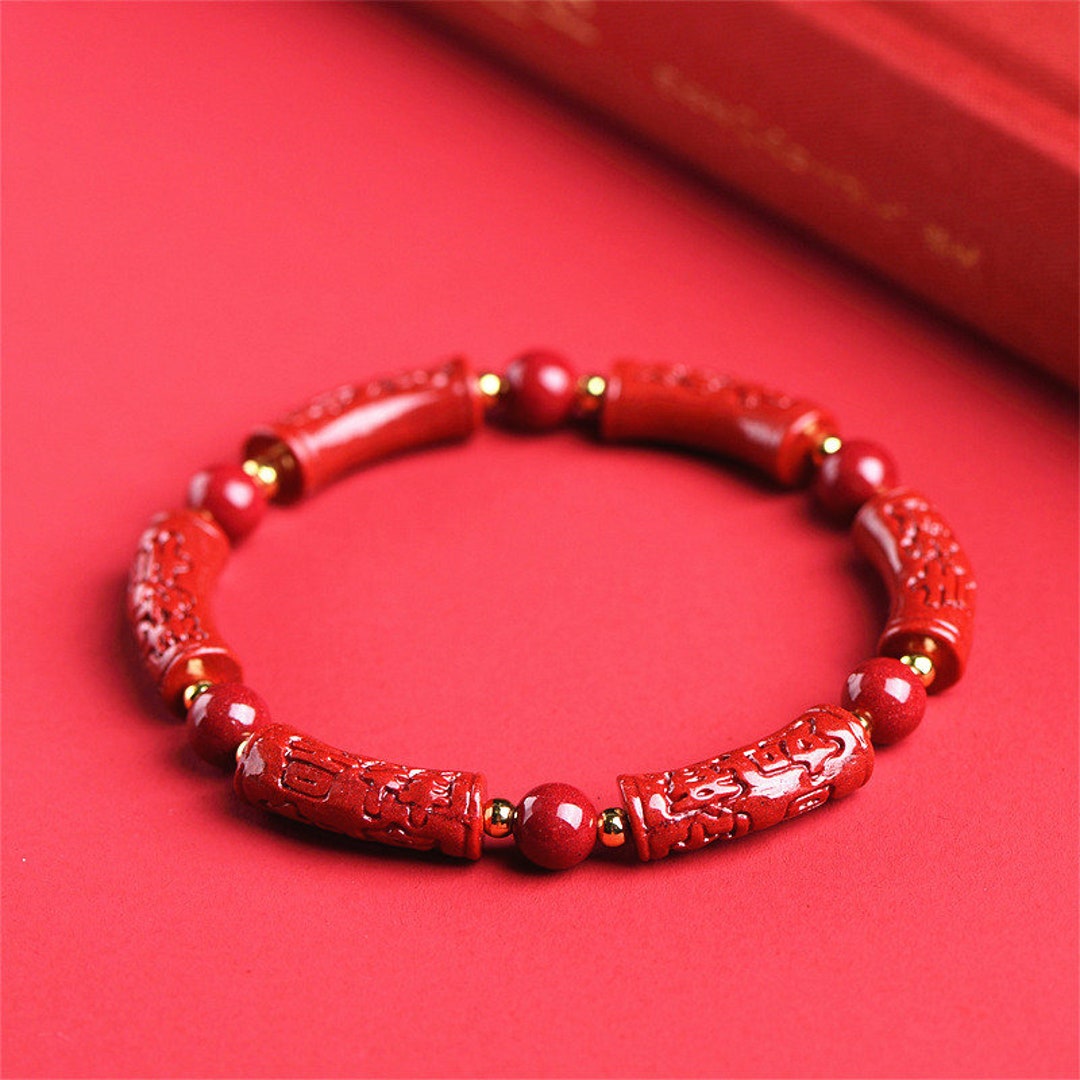 Natural Cinnabar Beads Bracelet,cinnabar Beaded Bracelet,jewelry Gift