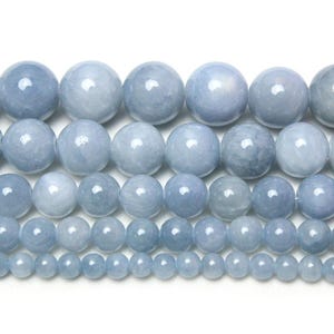 4mm-12mm Grey Blue Jade Beads,Smooth Round Jade Beads,Jade Beads Wholesale Supply, 15 inch per strand