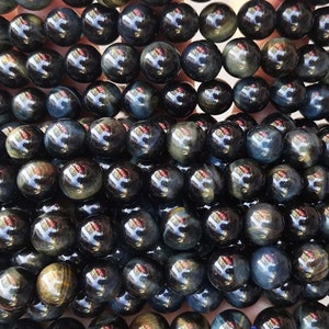 4mm-14mm Natural  Blue Tiger&#39;s eye Smooth Round Beads Wholesale Supply,Blue Tiger eye beads wholesale,15 Inch Full Strand