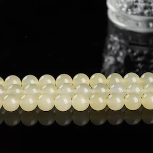 4mm-12mm Yellow Jade Smooth Round Jade Beads,Yellow Jade Beads Wholesale Supply, 15 inch per strand