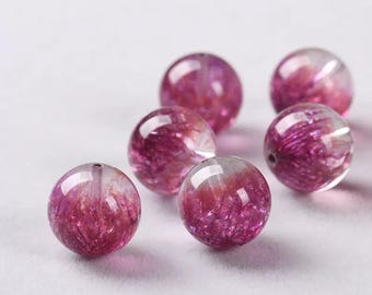 8mm-12mm Natural Deep Purple Super Seven Smooth Round Beads, Super 7  Loose beads wholesale supply.5 beads