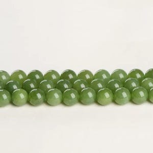 4mm-12mm Green Jade Smooth Round Jade Beads,Green Jade Beads Wholesale Supply, 15 inch per strand