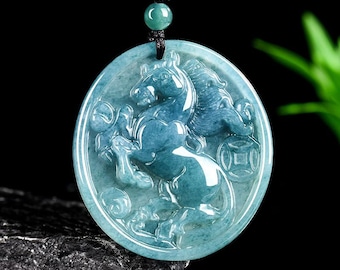 Vintage Franklin Mint 14K Gold Jade Horse Pendant - Circa 1978 - Etsy