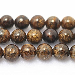 4mm-12mm Natural Bronzite Gemstone Round Beads, Bronzite beads bulk supply,15&#39;&#39; one strand