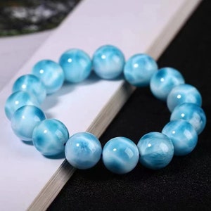 Natural Larimar  Beads Bracelet, Larimar Beaded Bracelet,Jewelry Gift Bracelet,wholesale bracelet,bulk bracelet supply