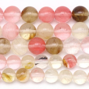 4mm-12mm Cherry Quartz Smooth Round Beads, Cherry Quartz Beads Wholesale supply.15&quot; strand