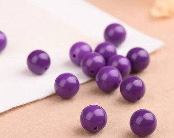 5 pcs 6mm-14mm Natural Purple phosphosiderite Smooth Round Beads,  phosphosiderite Loose beads wholesale supply.5 beads