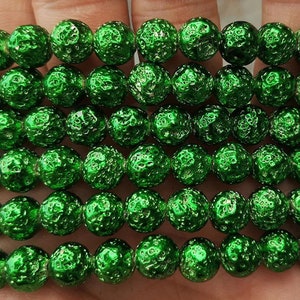 6mm-12mm Electroplate Volcanic Rock Lava beads,Lava round Beads,Volcanic Rock lava Beads,15&quot; per strand