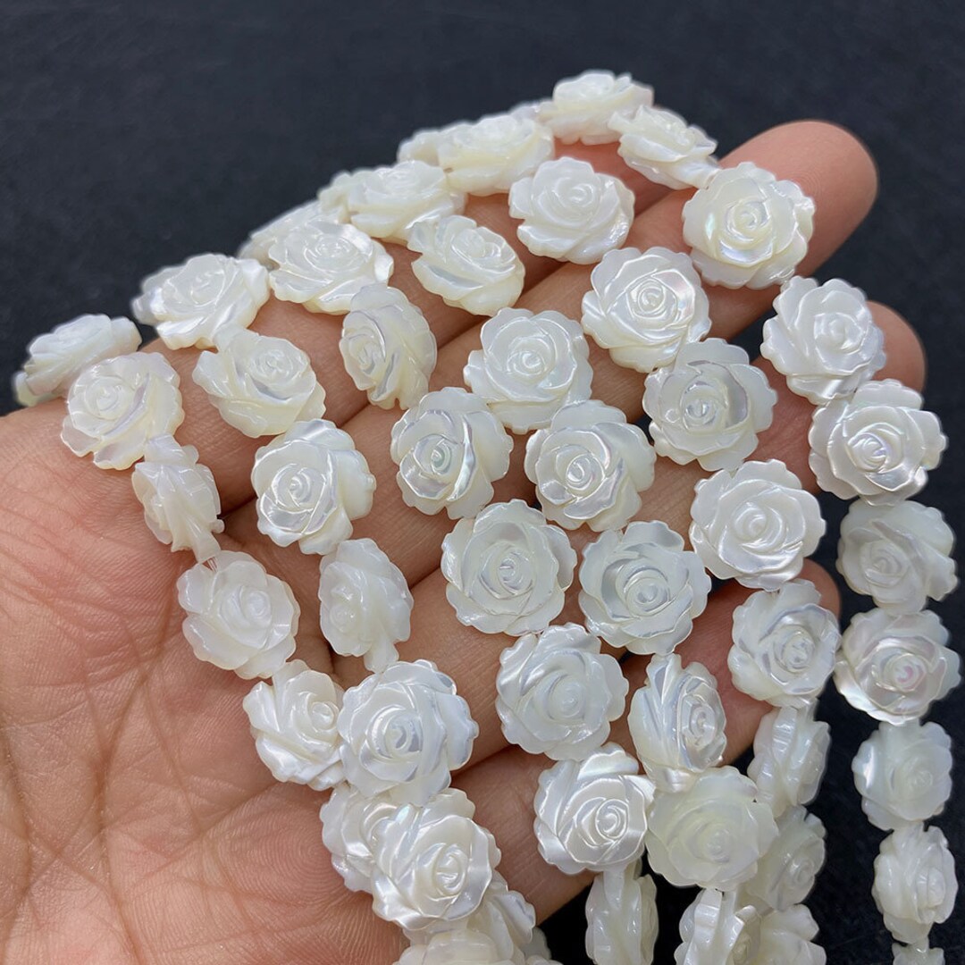 Natural Mother of Pearl Shell Flower Beads,white Shell Flower Beads ...