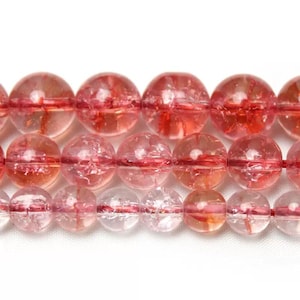 4mm-12mm Red Cherry Quartz Smooth Round Beads, Cherry Quartz Beads Wholesale supply.15&quot; strand