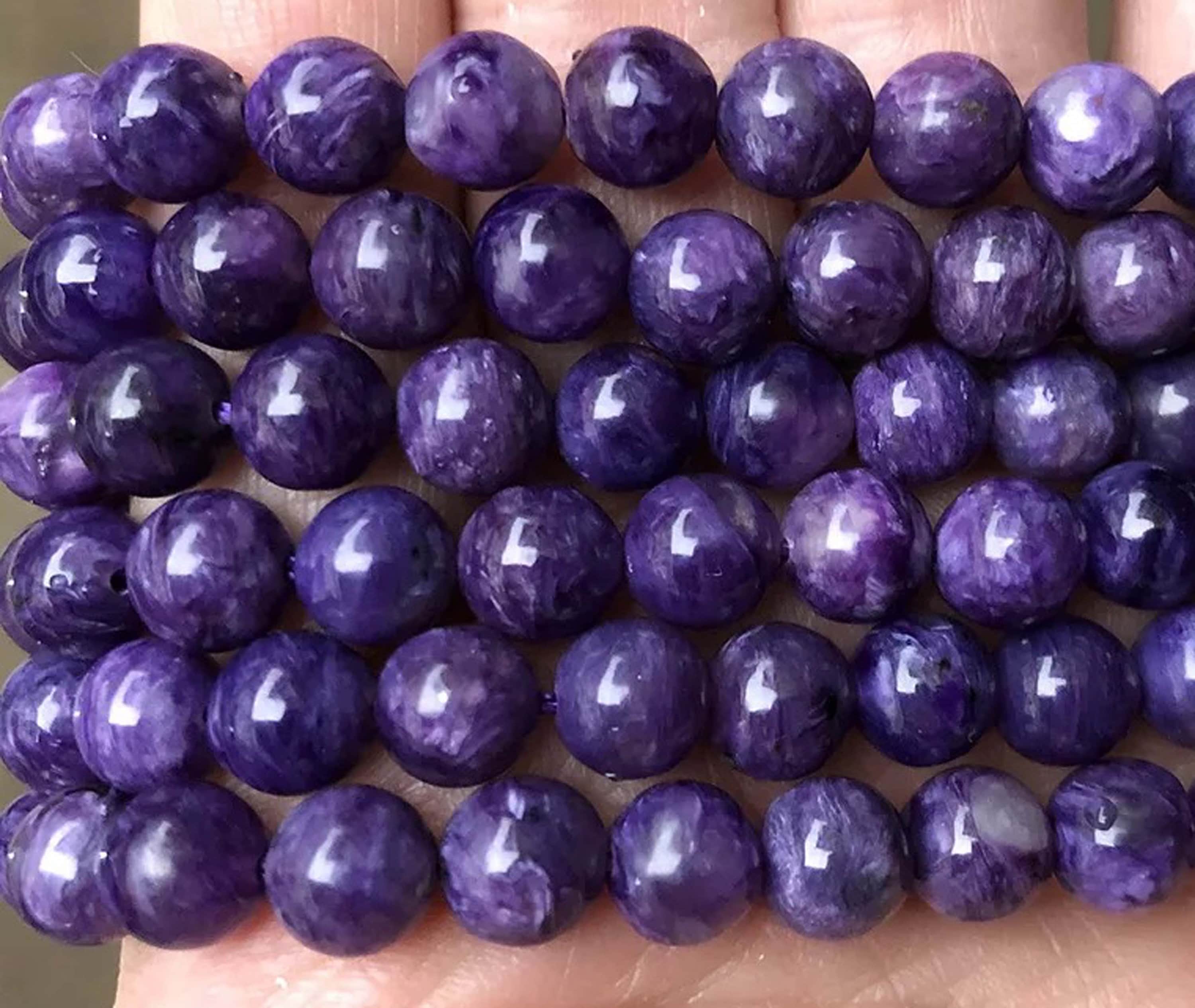4mm 12mm Natural AAAAA Charoite Smooth Round Beads Sugilite Etsy