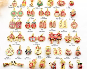 5 pcs Ancient Gold Auspicious God of Wealth Fortune Peace Pendant Charms,For Jewelry DIY bracelet and necklace accessories