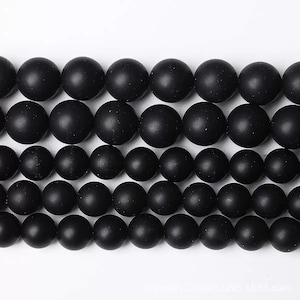 Natural Smooth Round Matte Black Agate Beads,wholesale Black Onyx Agate beads supply,15 inch Full Strand