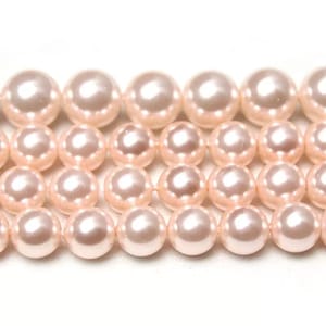 4mm-14mm Pink South Sea Shell Pearls Smooth Round Beads,Sea Shell Pearls Beads Supply,15 inch per strand