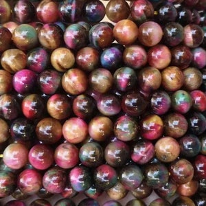 4mm-14mm Natural  Starry Sky Tigereye Smooth Round Beads Wholesale Supply, Tigereye beads wholesale,15 Inch Full Strand