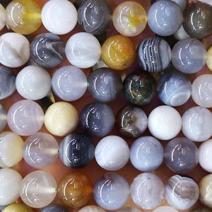 4mm-12mm Natural Yellow Botswana Agate Smooth Round beads supply.Wholesale Botswana agate beads supply,15&quot; strand