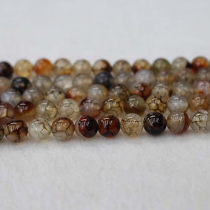 Natural Dragon Vein Agate Smooth and Round Beads,  6mm 8mm 10mm 12mm Natural Dragon Vein Agate Smooth and Round beads supply.15&quot; strand
