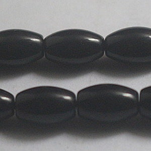 Natural Black Agate Rice Beads,15 inch per Strand,3x6mm