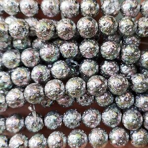 6mm-12mm Electroplate Volcanic Rock Lava beads,Lava round Beads,Volcanic Rock lava Beads,15&quot; per strand
