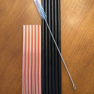 6 Straws and a Brush: Reusable Straws, Bent Straws, Short Straws, Straight Straws, Straw Brush 10% to Save the Whales image 2