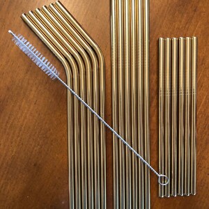 6 Straws and a Brush: Reusable Straws, Bent Straws, Short Straws, Straight Straws, Straw Brush 10% to Save the Whales imagem 6