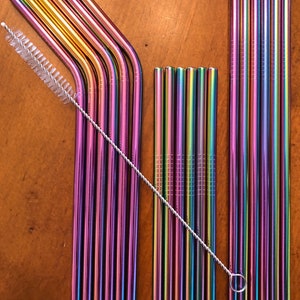 6 Straws and a Brush: Reusable Straws, Bent Straws, Short Straws, Straight Straws, Straw Brush 10% to Save the Whales image 5